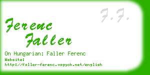 ferenc faller business card